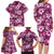 Hawaiian Quilt Pattern Family Matching Long Sleeve Bodycon Dress and Hawaiian Shirt Hibiscus and Tribal Element Vintage Pink Vibe LT03 - Polynesian Pride