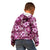 Hawaiian Quilt Pattern Kid Hoodie Hibiscus and Tribal Element Vintage Pink Vibe LT03 - Polynesian Pride