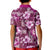 Hawaiian Quilt Pattern Kid Polo Shirt Hibiscus and Tribal Element Vintage Pink Vibe LT03 - Polynesian Pride