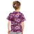 Hawaiian Quilt Pattern Kid T Shirt Hibiscus and Tribal Element Vintage Pink Vibe LT03 - Polynesian Pride