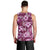 Hawaiian Quilt Pattern Men Tank Top Hibiscus and Tribal Element Vintage Pink Vibe LT03 - Polynesian Pride