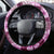 Hawaiian Quilt Pattern Steering Wheel Cover Hibiscus and Tribal Element Vintage Pink Vibe LT03 - Polynesian Pride