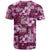 Hawaiian Quilt Pattern T Shirt Hibiscus and Tribal Element Vintage Pink Vibe LT03 - Polynesian Pride