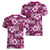 Hawaiian Quilt Pattern Women V Neck T Shirt Hibiscus and Tribal Element Vintage Pink Vibe LT03 - Polynesian Pride