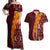 Tonga Feletoa Kupesi Fakatonga Couples Matching Off Shoulder Maxi Dress and Hawaiian Shirt LT03 Red - Polynesian Pride