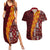 Tonga Feletoa Kupesi Fakatonga Couples Matching Summer Maxi Dress and Hawaiian Shirt LT03 Red - Polynesian Pride