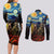 New Zealand and Australia ANZAC Day Couples Matching Long Sleeve Bodycon Dress and Long Sleeve Button Shirt Kiwi Bird and Kangaroo Soldier Starry Night Style LT03 - Polynesian Pride