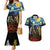 New Zealand and Australia ANZAC Day Couples Matching Mermaid Dress and Hawaiian Shirt Kiwi Bird and Kangaroo Soldier Starry Night Style LT03 Black - Polynesian Pride