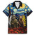 New Zealand and Australia ANZAC Day Family Matching Off Shoulder Maxi Dress and Hawaiian Shirt Kiwi Bird and Kangaroo Soldier Starry Night Style LT03 Dad's Shirt - Short Sleeve Black - Polynesian Pride