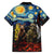 New Zealand and Australia ANZAC Day Family Matching Puletasi and Hawaiian Shirt Kiwi Bird and Kangaroo Soldier Starry Night Style LT03 - Polynesian Pride