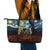 New Zealand and Australia ANZAC Day Leather Tote Bag Kiwi Bird and Kangaroo Soldier Starry Night Style LT03 - Polynesian Pride