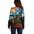 New Zealand and Australia ANZAC Day Off Shoulder Sweater Kiwi Bird and Kangaroo Soldier Starry Night Style LT03 - Polynesian Pride