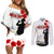 Tokelau ANZAC Day Couples Matching Off Shoulder Short Dress and Long Sleeve Button Shirt Lest We Forget Red Poppy Flowers and Soldier LT03 White - Polynesian Pride