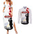 Tokelau ANZAC Day Couples Matching Summer Maxi Dress and Long Sleeve Button Shirt Lest We Forget Red Poppy Flowers and Soldier LT03 White - Polynesian Pride