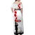 Tokelau ANZAC Day Off Shoulder Maxi Dress Lest We Forget Red Poppy Flowers and Soldier LT03 - Polynesian Pride