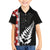 New Zealand ANZAC Day Family Matching Long Sleeve Bodycon Dress and Hawaiian Shirt Soldier Silver Fern with Red Poppies Flower Maori Style LT03 Son's Shirt Black - Polynesian Pride