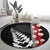 New Zealand ANZAC Day Round Carpet Soldier Silver Fern with Red Poppies Flower Maori Style LT03 - Polynesian Pride