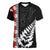 New Zealand ANZAC Day Women V Neck T Shirt Soldier Silver Fern with Red Poppies Flower Maori Style LT03 Female Black - Polynesian Pride