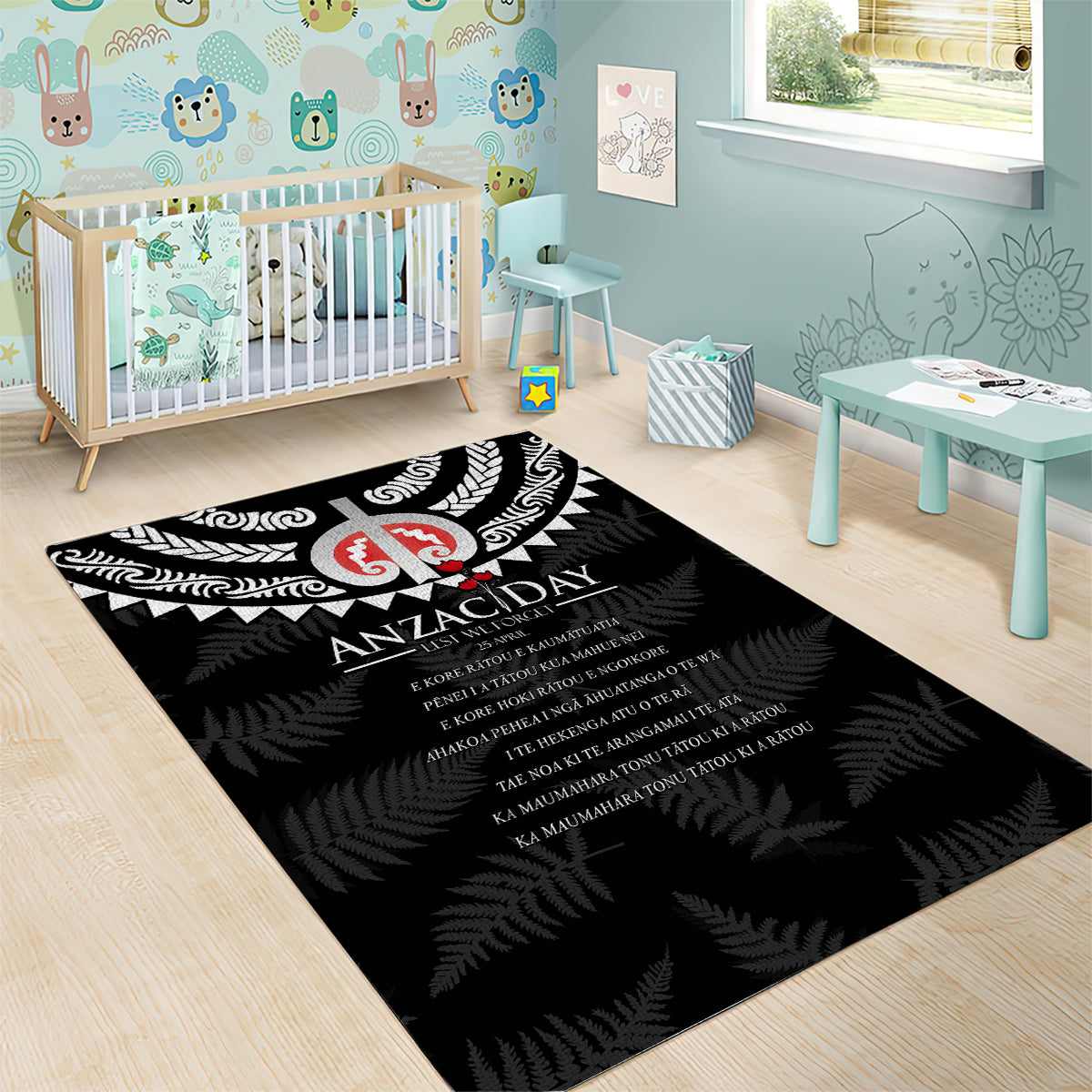 New Zealand ANZAC Day Area Rug Lest We Forget Haka Dance Respect LT03 - Polynesian Pride