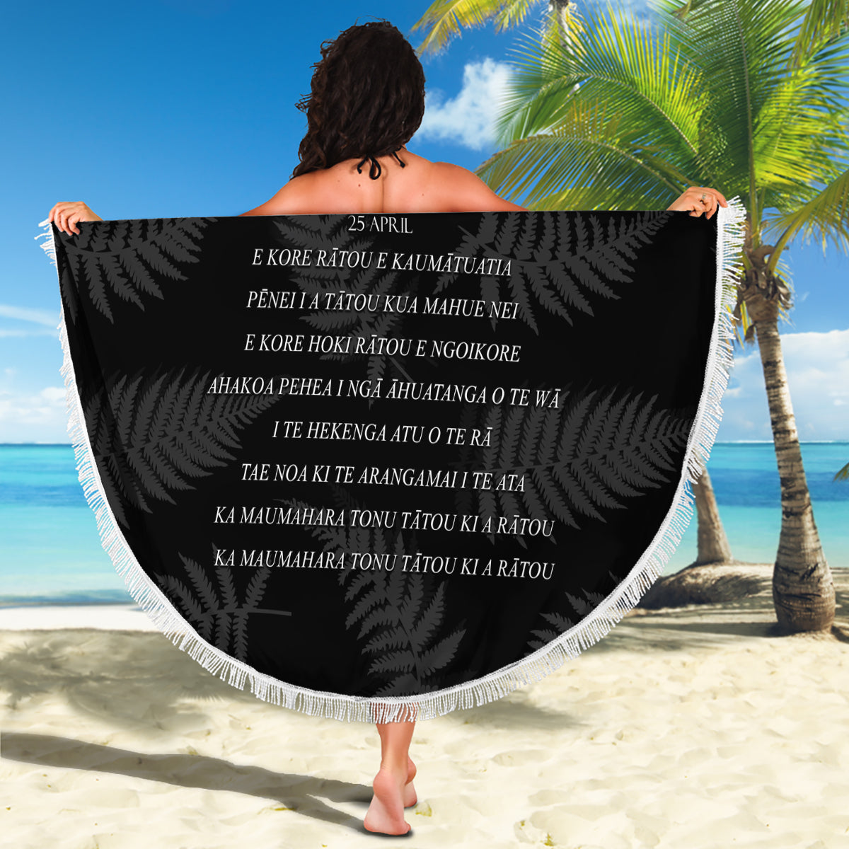 New Zealand ANZAC Day Beach Blanket Lest We Forget Haka Dance Respect LT03 - Polynesian Pride