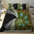 New Zealand Bedding Set Koru Abstract Art and Silver Fern Maori Pattern