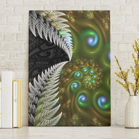New Zealand Canvas Wall Art Koru Abstract Art and Silver Fern Maori Pattern LT03 Without Frame Green - Polynesian Pride