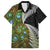 New Zealand Family Matching Long Sleeve Bodycon Dress and Hawaiian Shirt Koru Abstract Art and Silver Fern Maori Pattern LT03 Dad's Shirt - Short Sleeve Green - Polynesian Pride