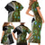 New Zealand Family Matching Short Sleeve Bodycon Dress and Hawaiian Shirt Koru Abstract Art and Silver Fern Maori Pattern LT03 - Polynesian Pride