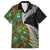 New Zealand Family Matching Short Sleeve Bodycon Dress and Hawaiian Shirt Koru Abstract Art and Silver Fern Maori Pattern LT03 Dad's Shirt - Short Sleeve Green - Polynesian Pride