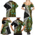 New Zealand Family Matching Summer Maxi Dress and Hawaiian Shirt Koru Abstract Art and Silver Fern Maori Pattern LT03 - Polynesian Pride