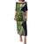 New Zealand Puletasi Koru Abstract Art and Silver Fern Maori Pattern LT03 Long Dress Green - Polynesian Pride