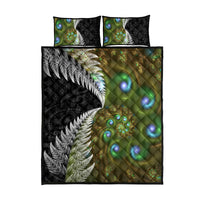New Zealand Quilt Bed Set Koru Abstract Art and Silver Fern Maori Pattern LT03 - Polynesian Pride