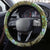 New Zealand Steering Wheel Cover Koru Abstract Art and Silver Fern Maori Pattern