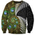 New Zealand Sweatshirt Koru Abstract Art and Silver Fern Maori Pattern LT03 Unisex Green - Polynesian Pride