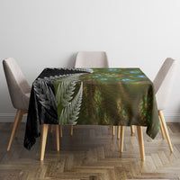 New Zealand Tablecloth Koru Abstract Art and Silver Fern Maori Pattern LT03 - Polynesian Pride
