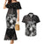 Custom New Zealand Women's Day Couples Matching Mermaid Dress and Hawaiian Shirt Maori Tribal Girl and Silver Fern Pattern LT03 Black - Polynesian Pride