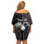 Custom New Zealand Women's Day Off Shoulder Short Dress Maori Tribal Girl and Silver Fern Pattern LT03 - Polynesian Pride