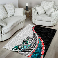 New Zealand Area Rug Manaia Fern and Koru Maori Pattern LT03 - Polynesian Pride