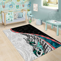 New Zealand Area Rug Manaia Fern and Koru Maori Pattern LT03 - Polynesian Pride