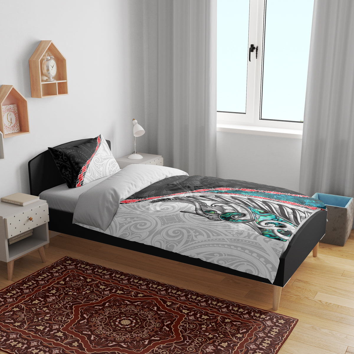 New Zealand Bedding Set Manaia Fern and Koru Maori Pattern LT03 - Polynesian Pride