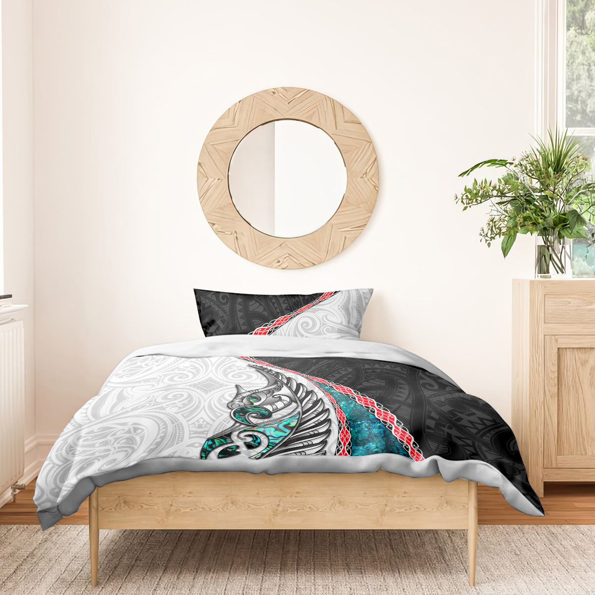 New Zealand Bedding Set Manaia Fern and Koru Maori Pattern LT03 - Polynesian Pride