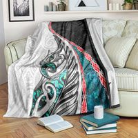 New Zealand Blanket Manaia Fern and Koru Maori Pattern LT03 Black - Polynesian Pride