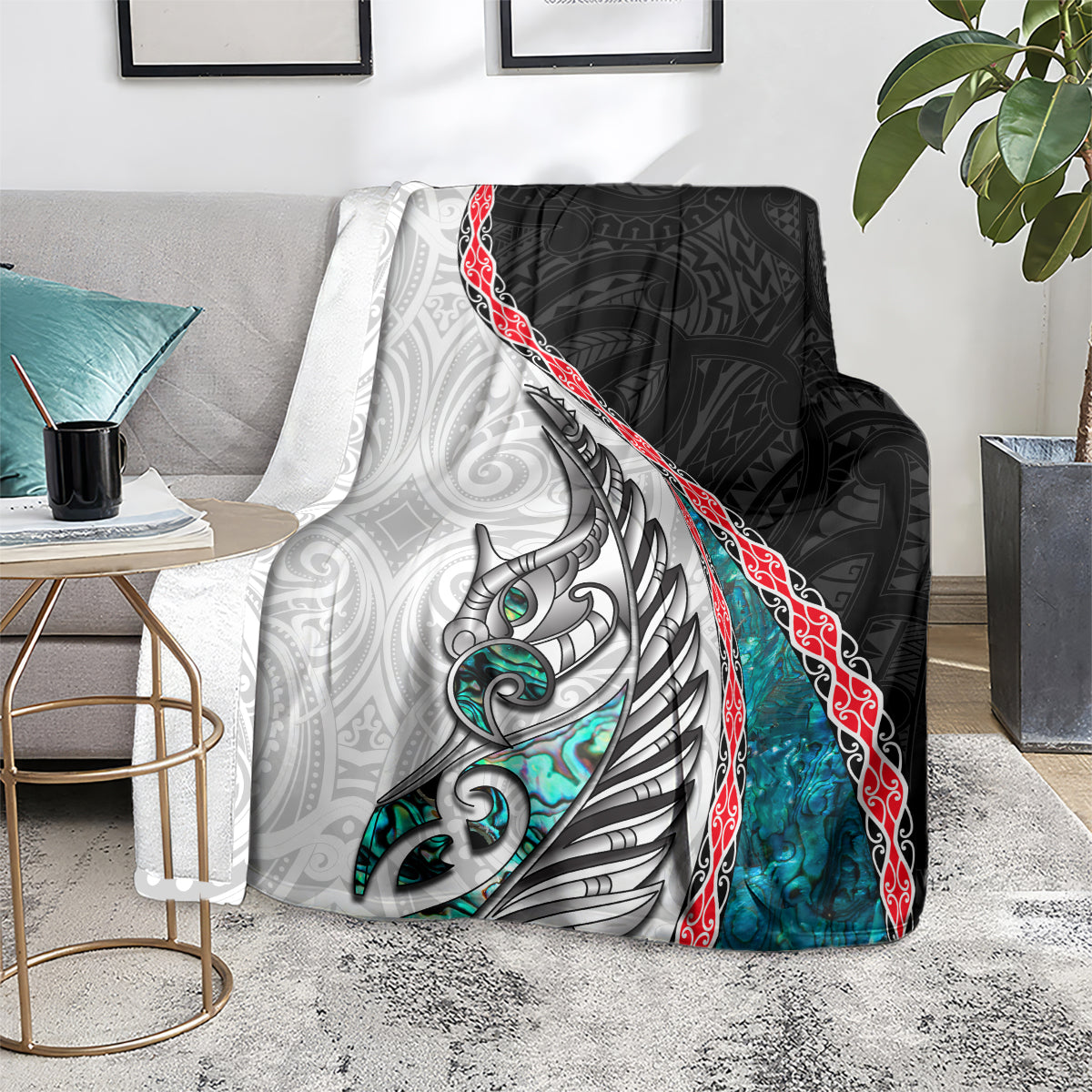 New Zealand Blanket Manaia Fern and Koru Maori Pattern LT03 - Polynesian Pride