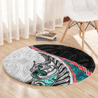 New Zealand Round Carpet Manaia Fern and Koru Maori Pattern LT03 - Polynesian Pride