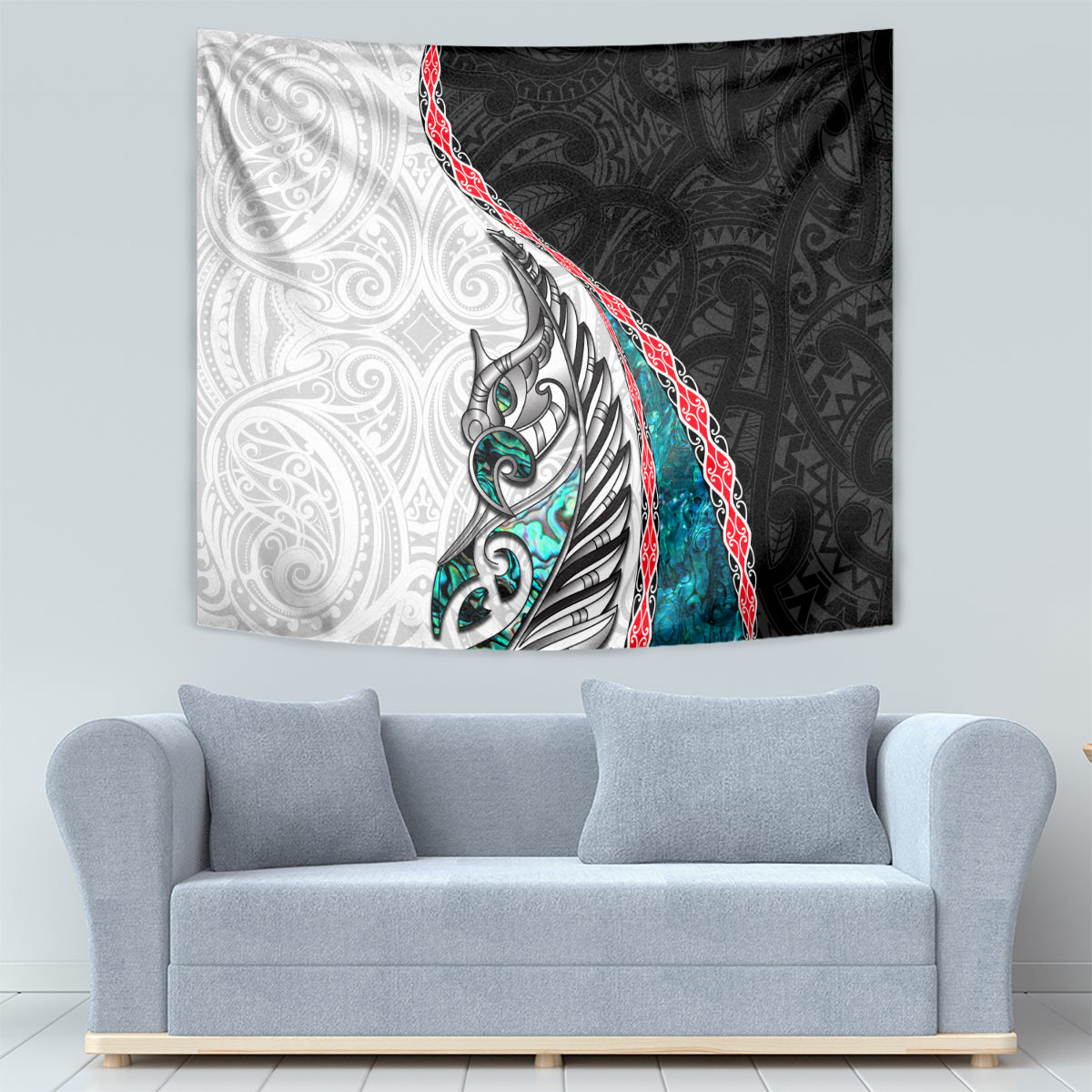 New Zealand Tapestry Manaia Fern and Koru Maori Pattern LT03 - Polynesian Pride