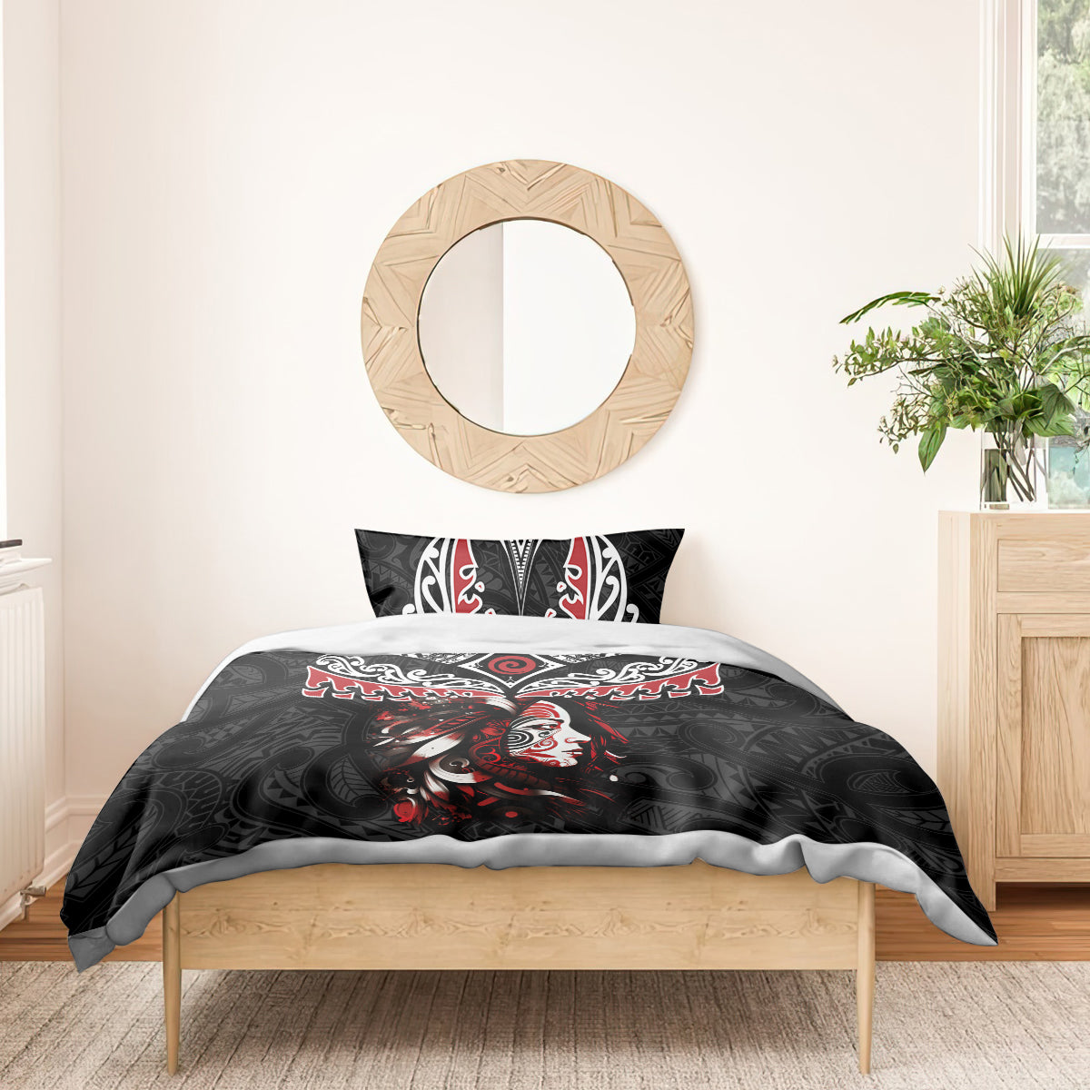 New Zealand Maori Girl Bedding Set Silver Fern and Koru Pattern LT03 - Polynesian Pride
