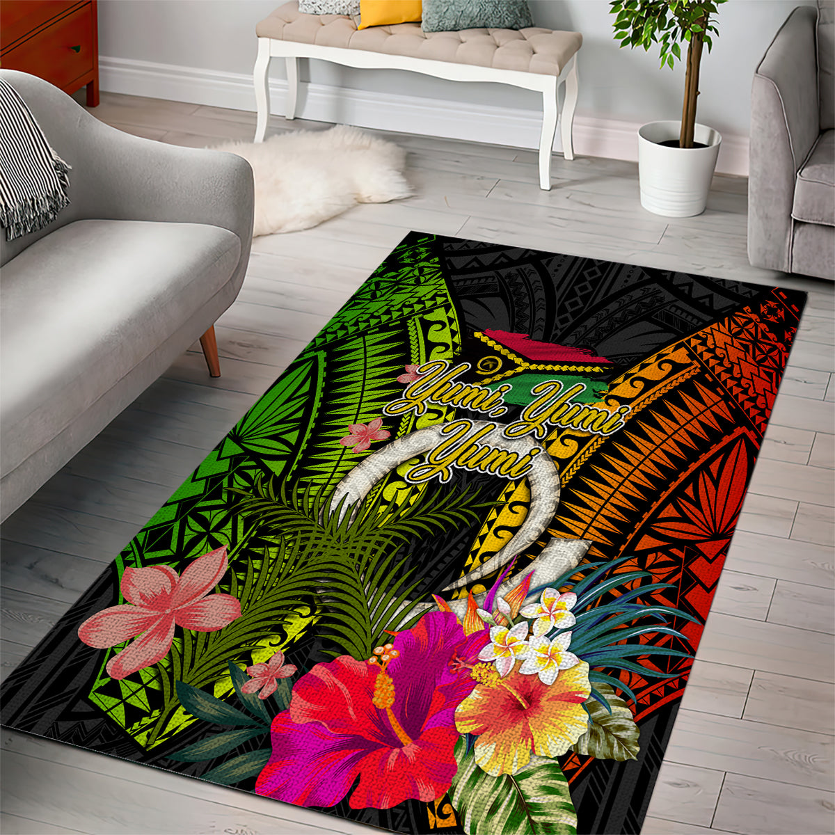 Vanuatu Independence Day Area Rug Tugeta Yumi Selebretem Indipendens Dei LT03 - Polynesian Pride