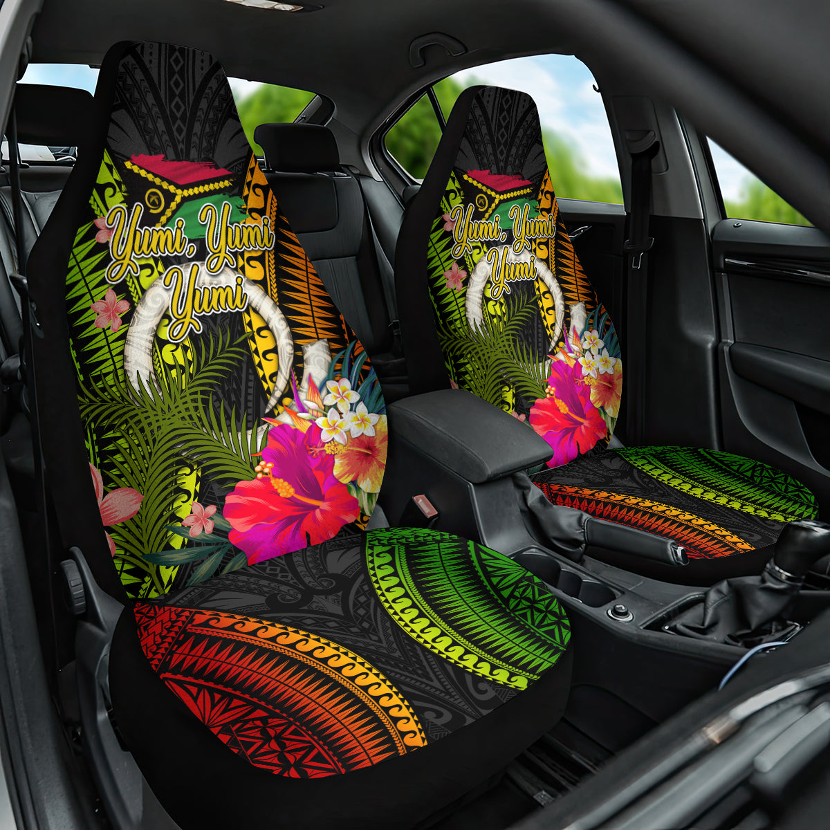 Vanuatu Independence Day Car Seat Cover Tugeta Yumi Selebretem Indipendens Dei LT03 One Size Black - Polynesian Pride
