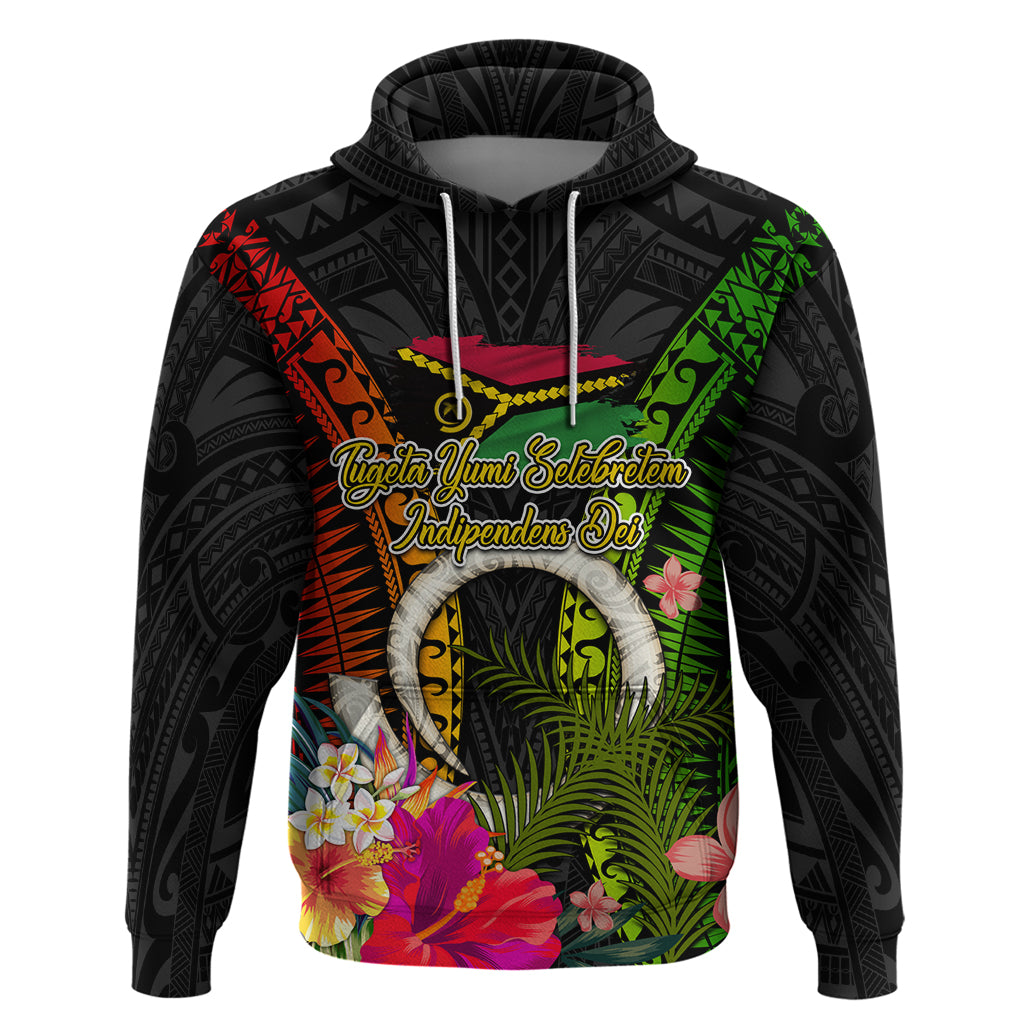 Vanuatu Independence Day Hoodie Tugeta Yumi Selebretem Indipendens Dei LT03 Pullover Hoodie Black - Polynesian Pride