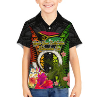 Vanuatu Independence Day Kid Hawaiian Shirt Tugeta Yumi Selebretem Indipendens Dei LT03 Kid Black - Polynesian Pride
